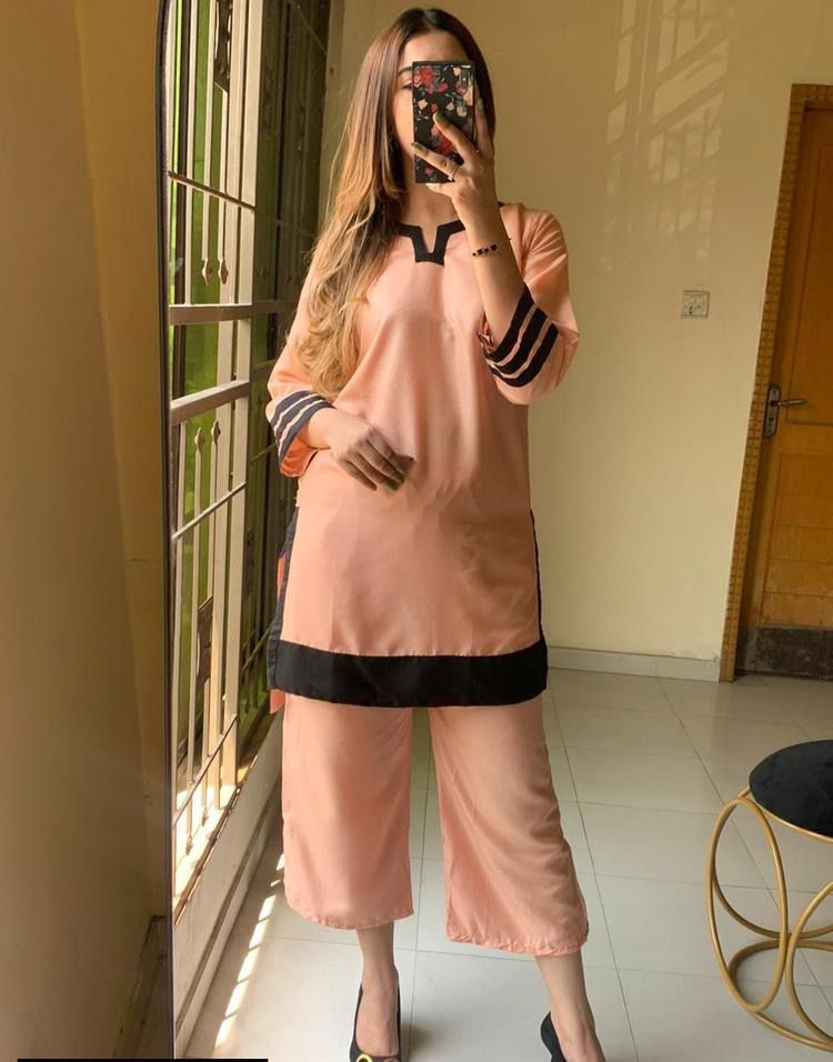 Plain Co-Ord Suit 2pc Stitched